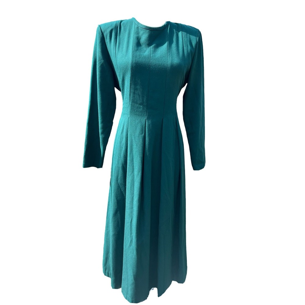 Vintage Orvis Women's Prairie Green Midi Dress Mad In USA Size 10P